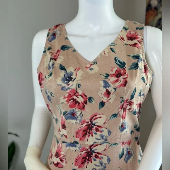 Charming Charlie Khaki Floral Cut Out Dress Size Medium - Picture 9 of 13